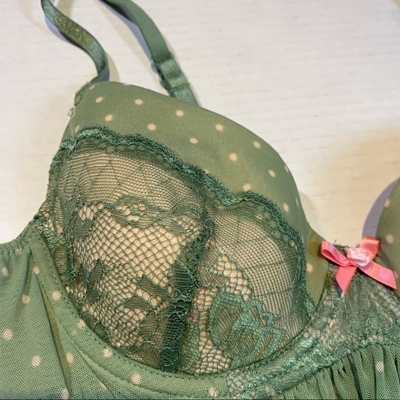 Small La Senza green polka Dot babydoll - Picture 7 of 9